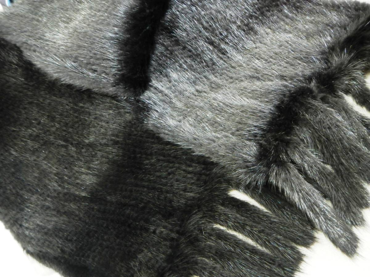 < silver. axe > beautiful black color mink shawl * peace . equipment both for * gloss gloss mink * both sides * very wonderful 