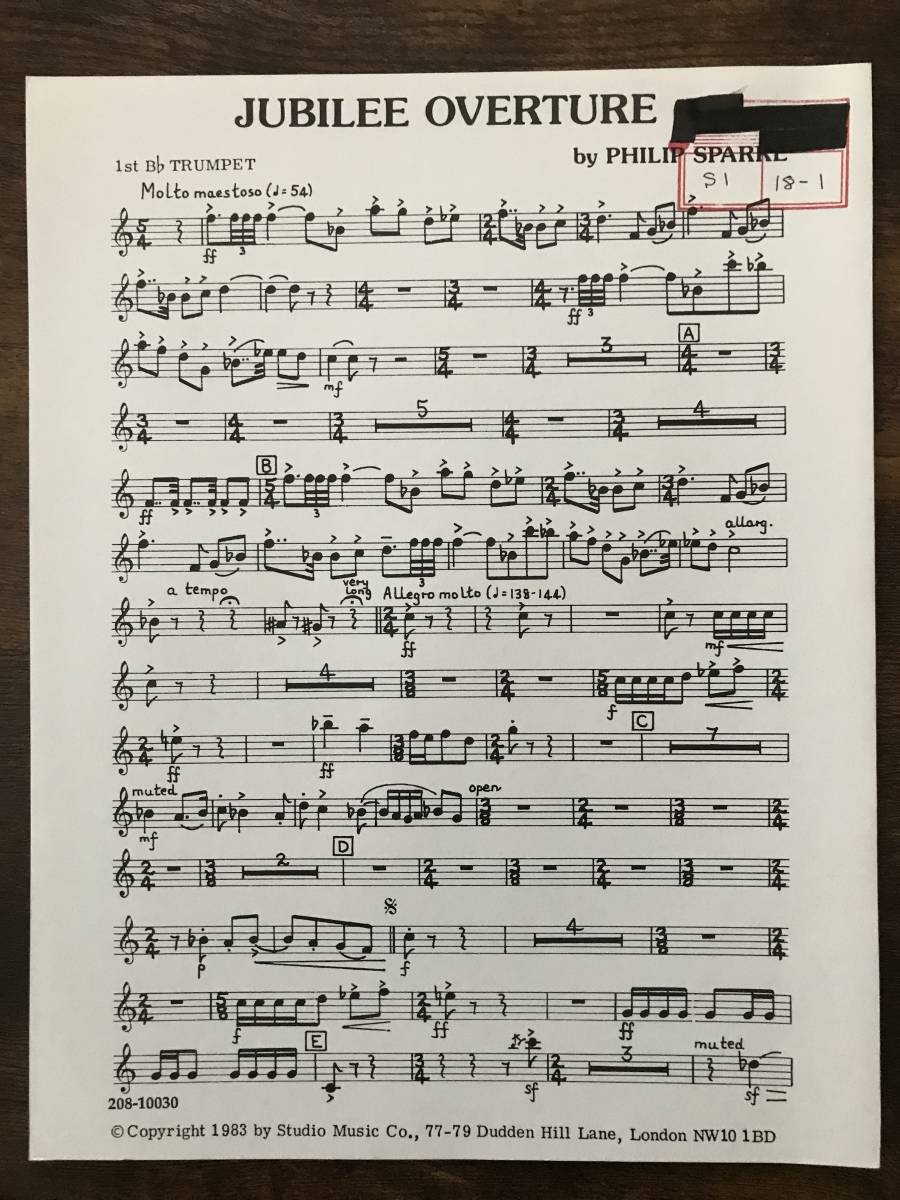 送料無料 吹奏楽楽譜 フィリップ・スパーク ジュビリー序曲 試聴 送料無料 吹奏楽楽譜 フィリップ・スパーク ジュビリー序曲 試聴
