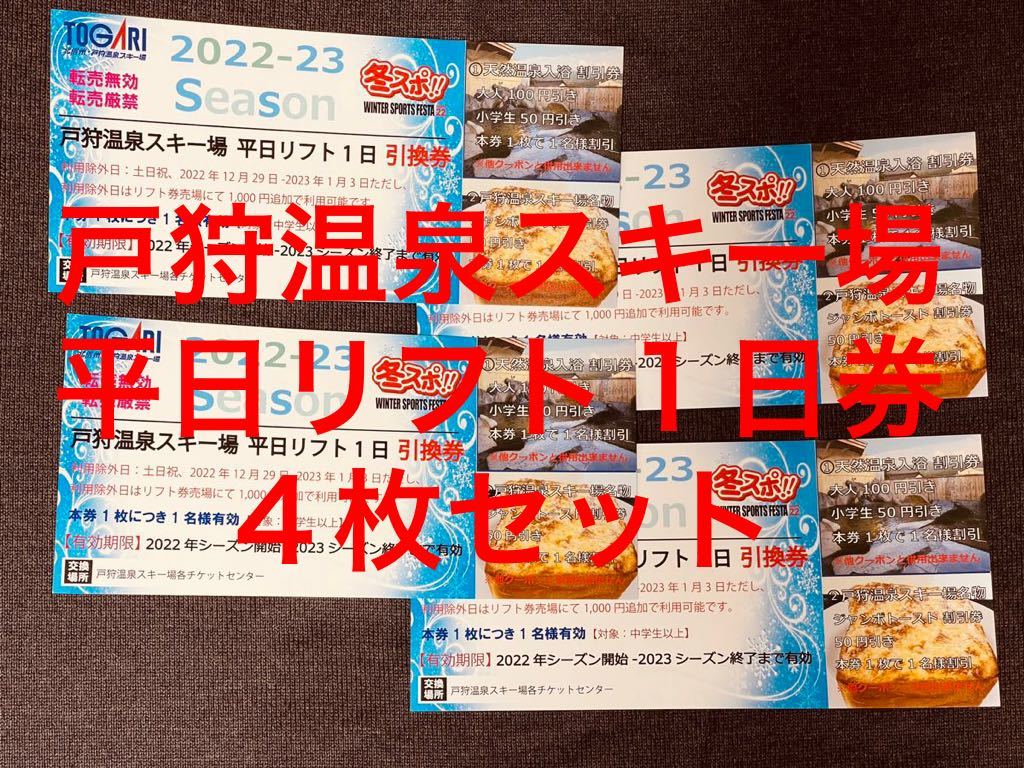 戸狩温泉スキー場 リフト1日半額券と平日リフト1日引換券 ウィンター ...