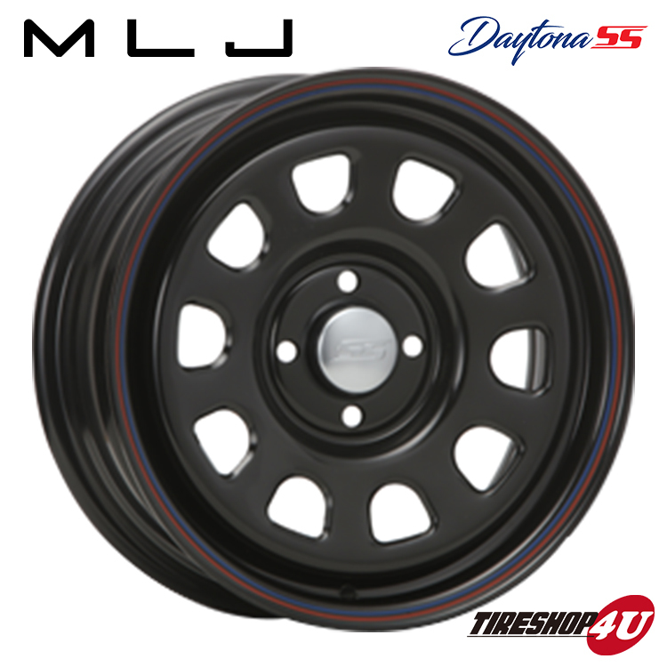 ホワイトレター4本セット MLJ DAYTONA SS デイトナ 15X6.0J 4/100 +30 ブラック MUDSTAR RADIAL A/T AT 175/65R15 プロボックス_画像2
