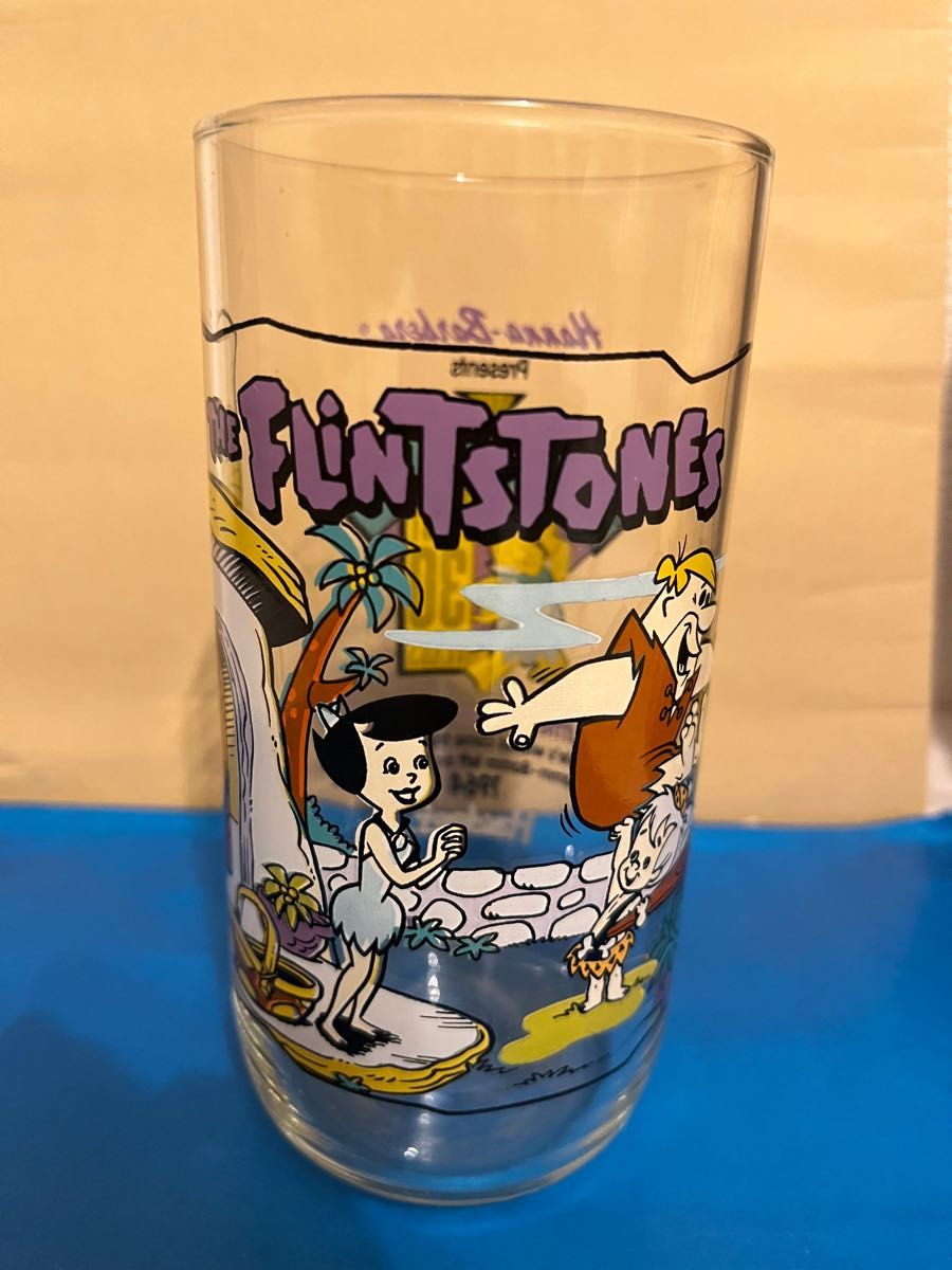 希少!【THE FLINTSTONES】フリントストーン ヴィンテージ クッション グラス セット レア コレクターズ 70 80