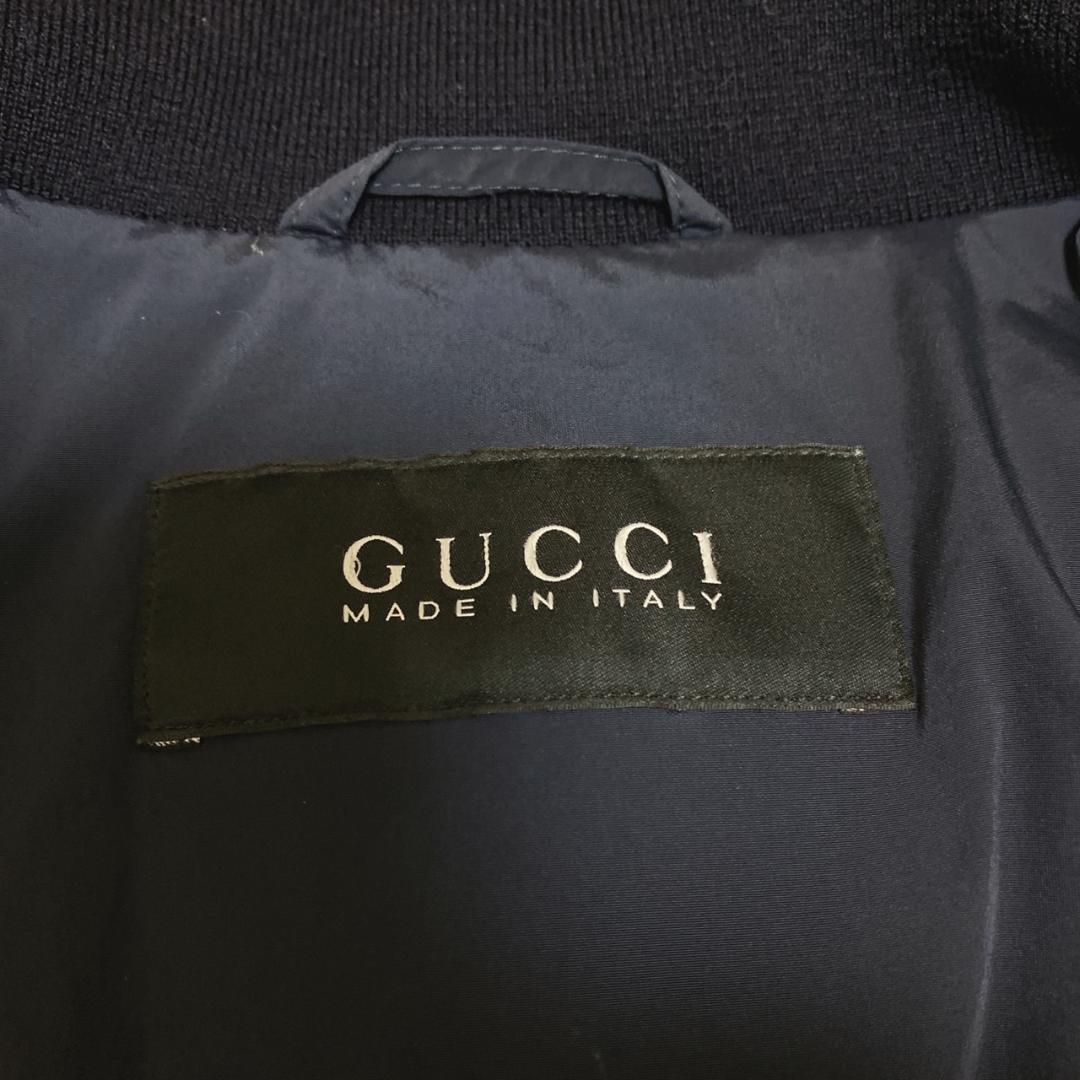 美品GUCCI 羊革使用 ダウンジャケットネイビーサイズ46イタリア製