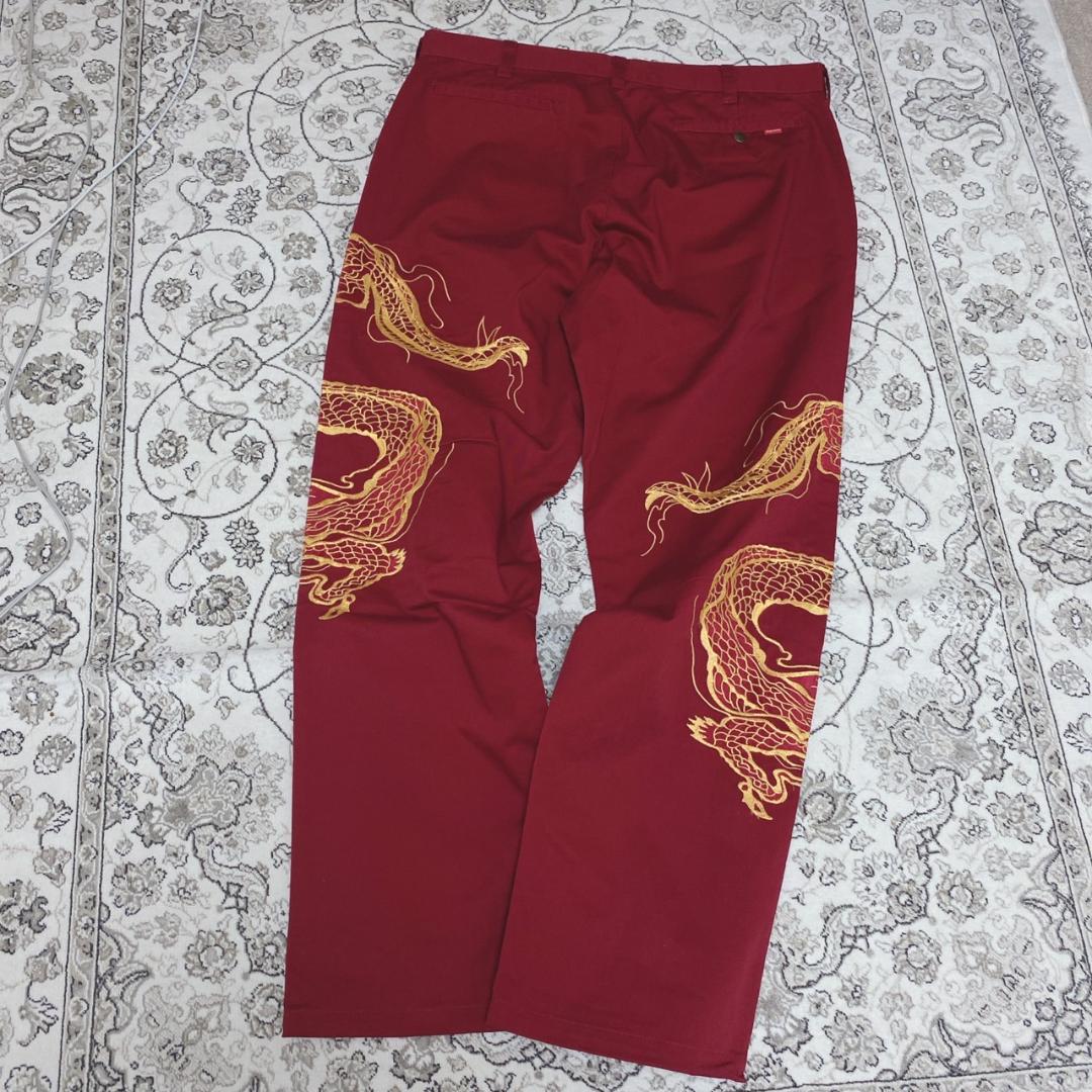 Supreme 18AW Dragon Work Pantサイズ36レッド