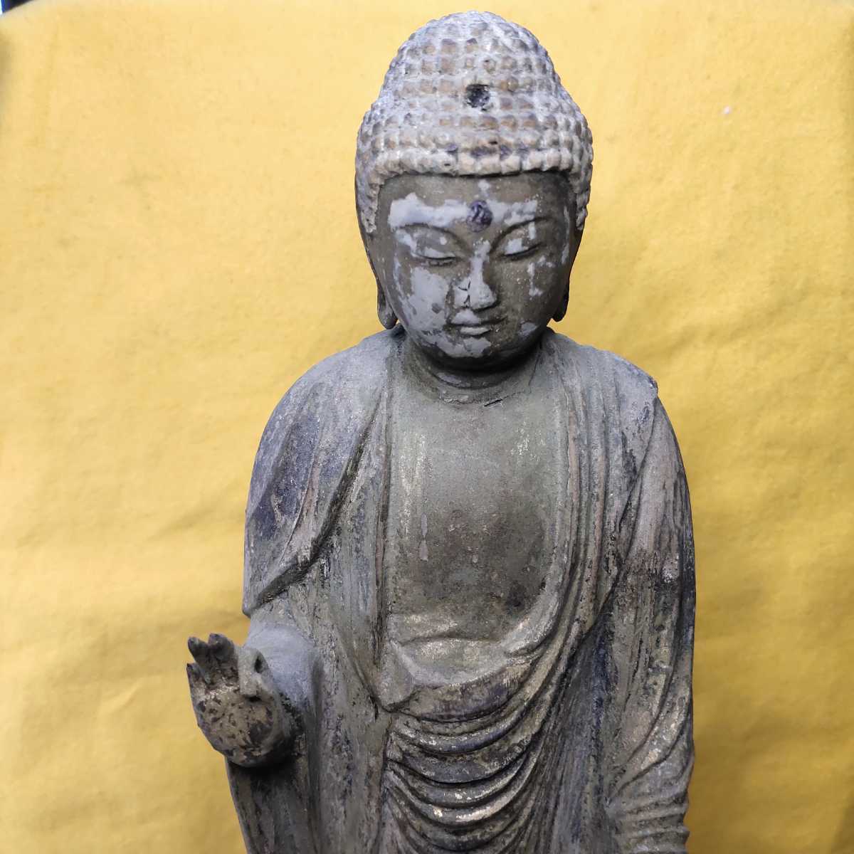 室町時代 阿弥陀如来像 仏像 木彫 骨董 アンティーク 仏教 縁起物 置物