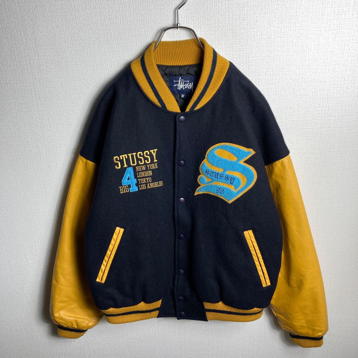 90's ステューシー old STUSSY PUFFY スタジャン アメリカ製-