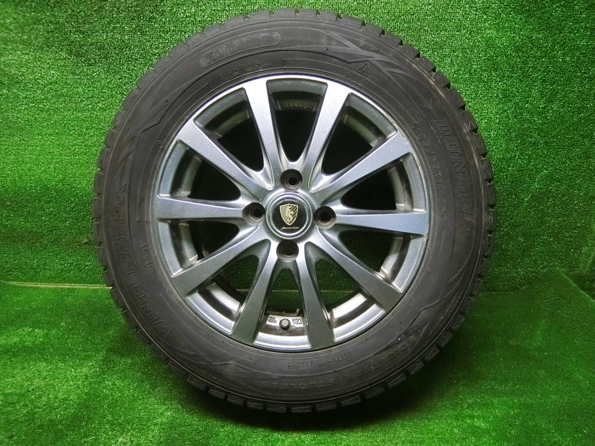 【送料無料】★ 185/65R14 ★ DUNLOP WINTERMAXX WM01 ■ 14-5.5J　4穴　100　+38 ■16年製■4本set■L1034_画像2