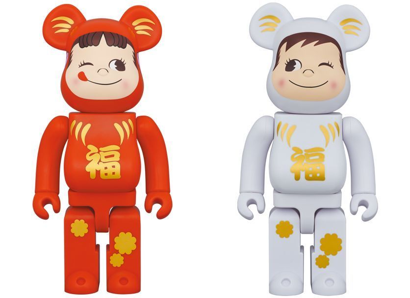 人気TOP BE@RBRICK 100% 達磨 独特の素材 ペコちゃん & 400 ポコ