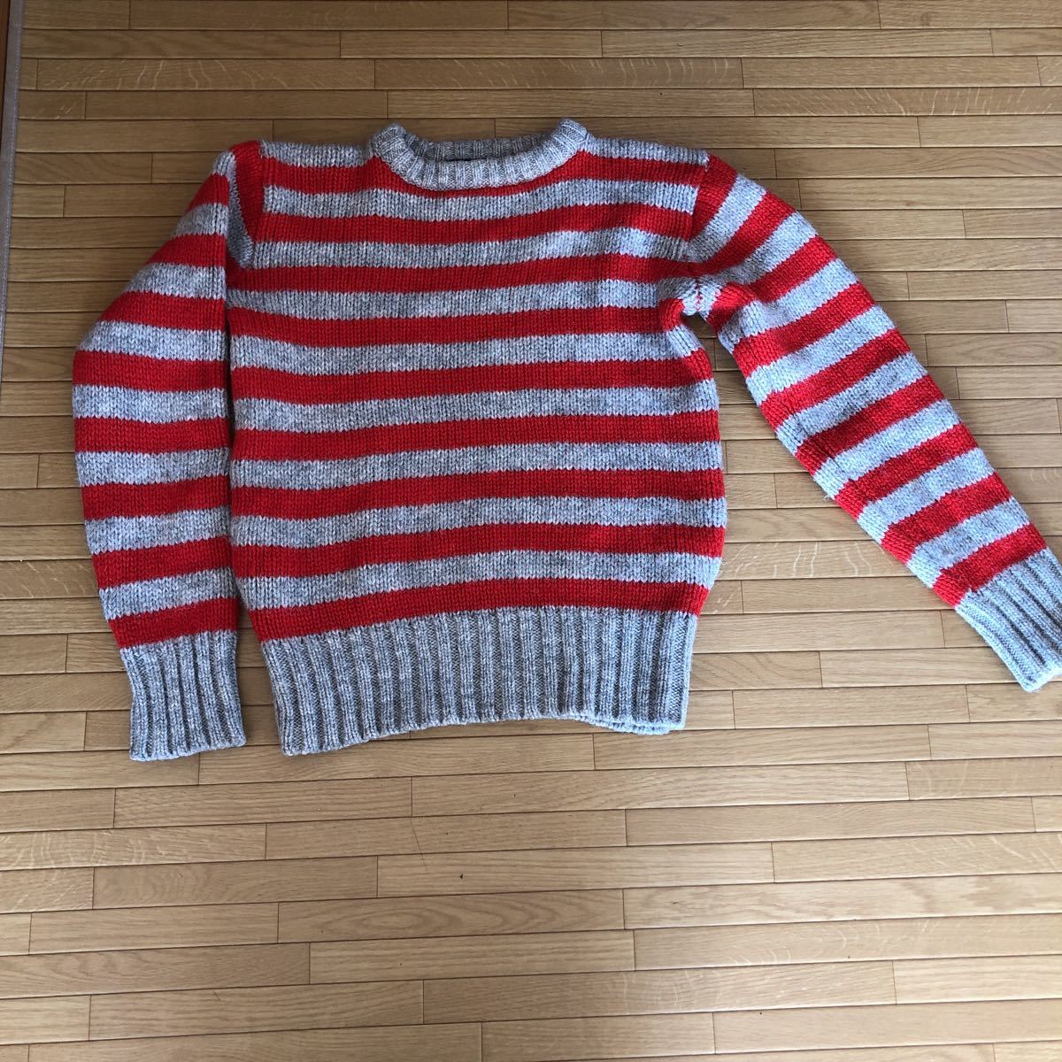  Polo Ralph Lauren ребенок 140 150 размер женский XS размер вязаный свитер окантовка вязаный несколько раз использование только изрядно прекрасный товар 