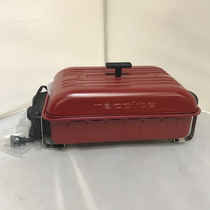 美品 recolte HOME BBQ レコルト ホームバーベキュー RBQ-1 レッド [jgg]