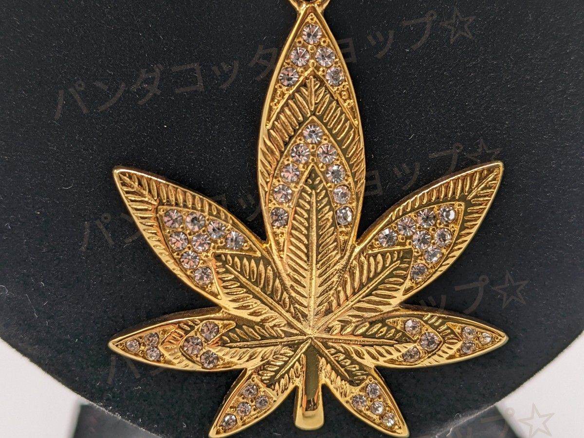 【ユニセックス】【マリファナ】高品質ステンレス ネックレス 18KGF