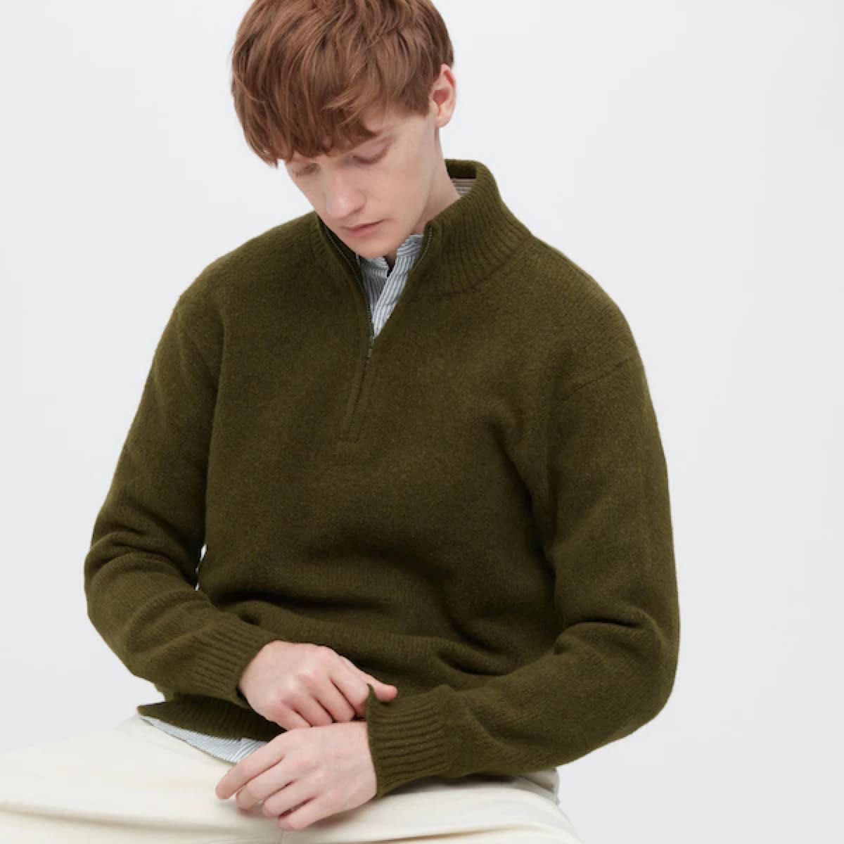 JW ANDERSON × UNIQLO スフレヤーンハーフジップセーター 美品 JW ANDERSON × UNIQLO スフレヤーンハーフジップセーター 美品