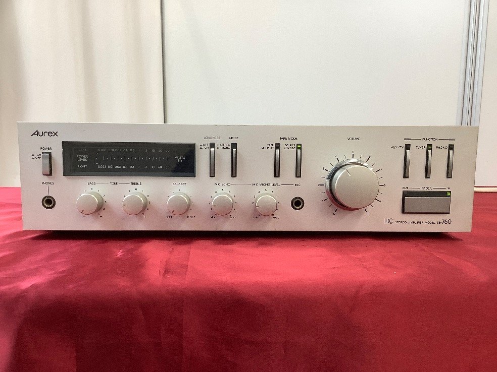 Aurex アンプ SB-760 ステレオチューナー ST-760 カセットデッキ(難あり) 通電/音出し/ラジオ受信確認済 ACBF ジャンク品の画像6