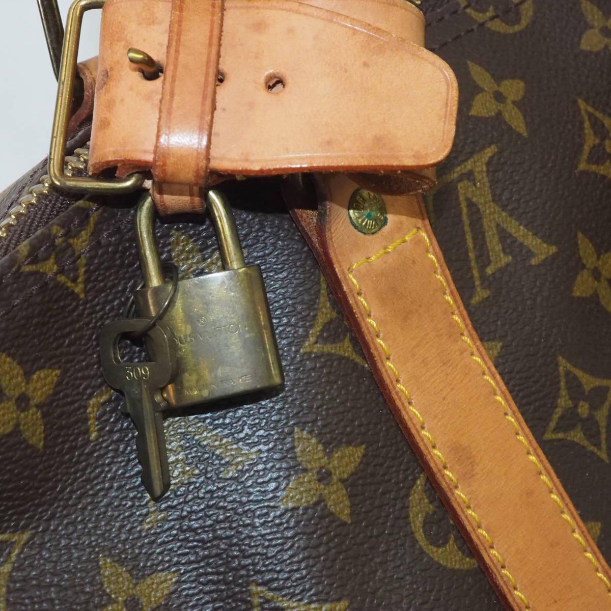 ルイ・ヴィトン モノグラム ソフトラゲージ キーポル50 LOUIS VUITTON トラベルバッグ ボストンバッグ+パドロック/鍵あり[SP0971]LQ1_画像7