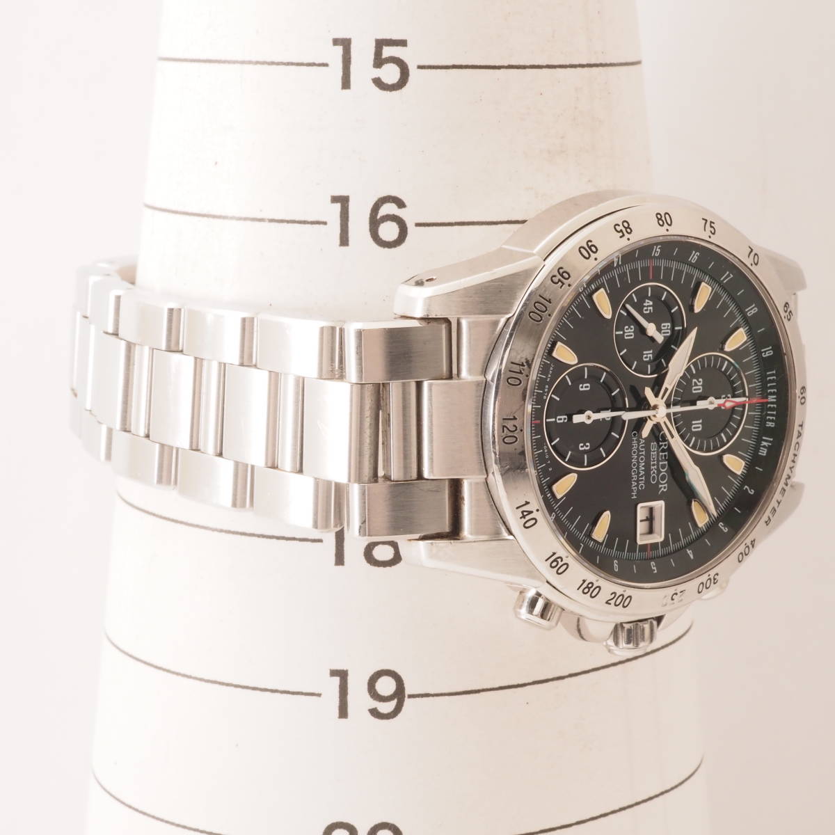 セイコークレドールフェニックス クロノグラフオートマチック 6S78-0A10 SEIKO CREDOR SS デイト 自動巻 黒文字盤 メンズ腕時計[040031]BI1_画像4