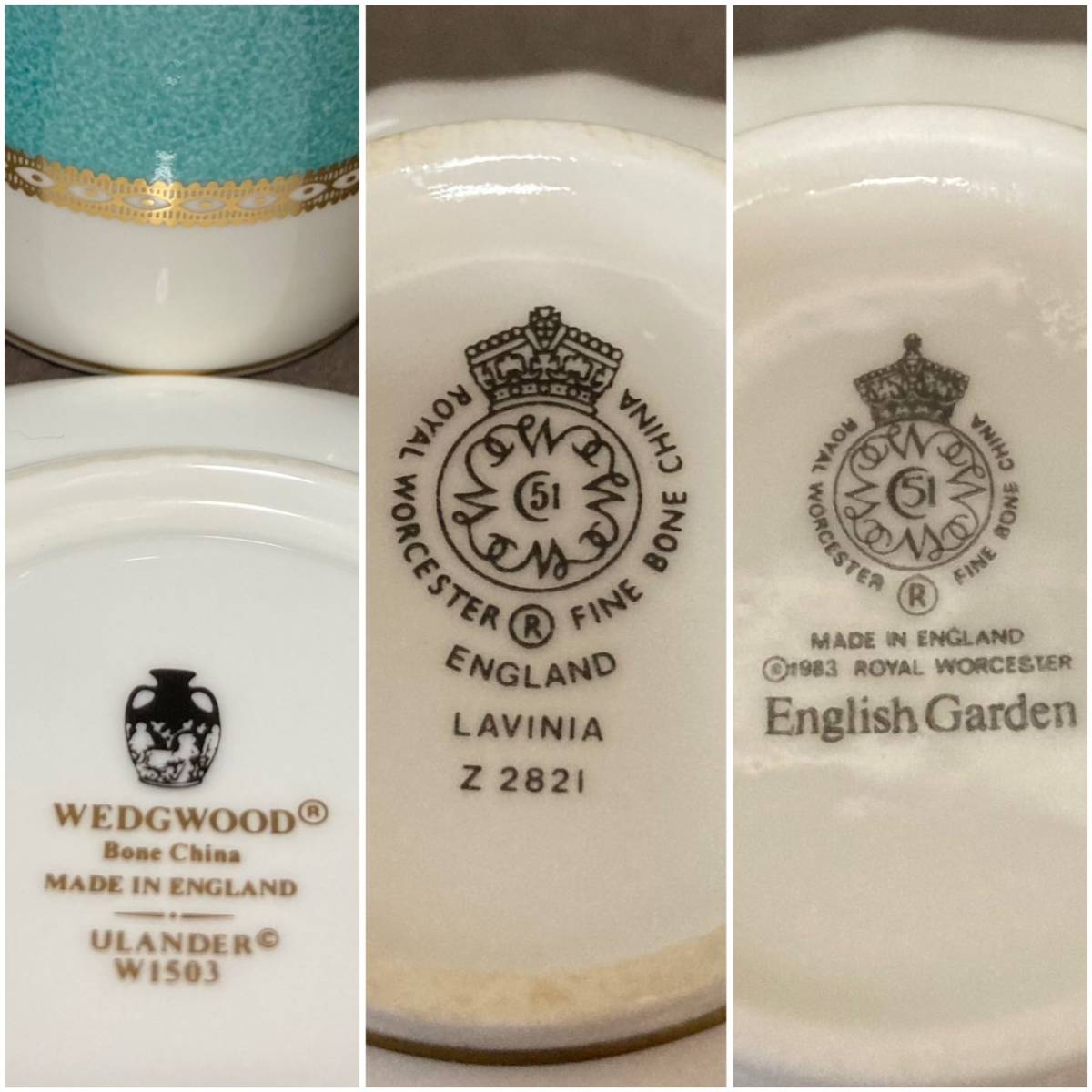 9まとめ中古WedgwoodウェッジウッドROYAL WORCESTERロイヤル ウースターEnglandイギリス欧ヴィンテージ陶コレクター磁カップ人気ソーサーCHの画像9