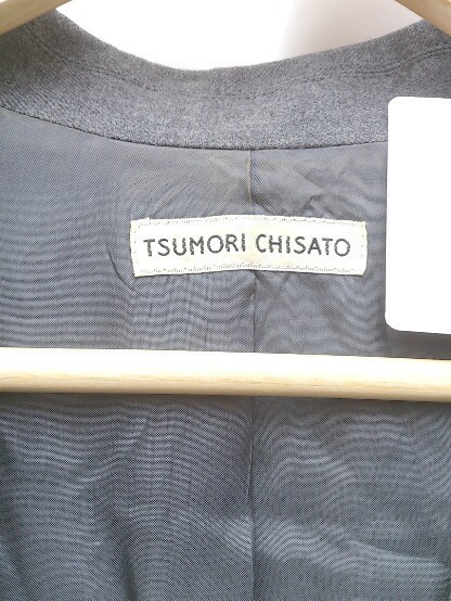 TSUMORI CHISATO ツモリチサト テーラードジャケット 長袖 ウール　キュプラ サイズ1 グレー レディース 1203000002596_画像2
