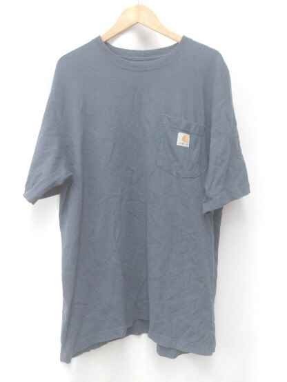 carhartt カーハート Tシャツ　カットソー ORIGINAL FIT ポケット　大きめ　汚れ有り Lサイズ グレー メンズ 1210000013842_画像1