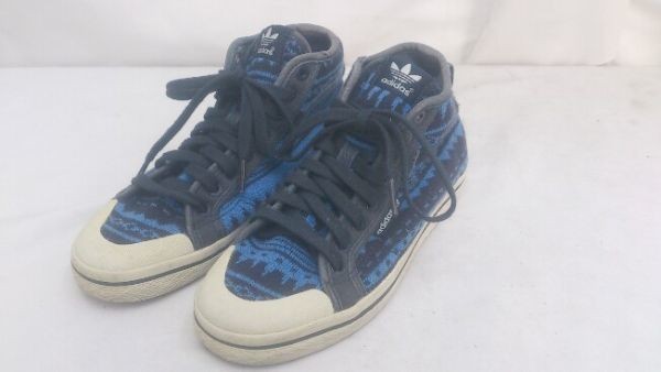 adidas アディダス ハイカットスニーカー HONEY MID ハニーミッド　G95727 毛玉有り 23cm ブルー レディース 1203000023737_画像1