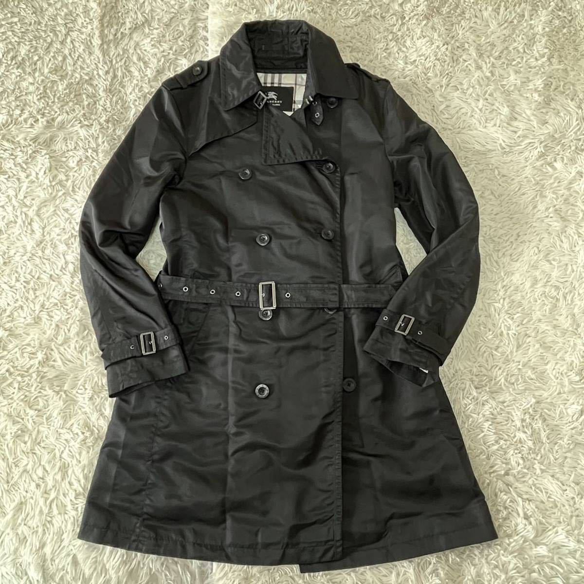 稀少LLサイズ！極美品！BURBERRY BLACK LABEL バーバリーブラックレーベル トレンチコート ノバチェック キルティングライナー付き  黒 XL