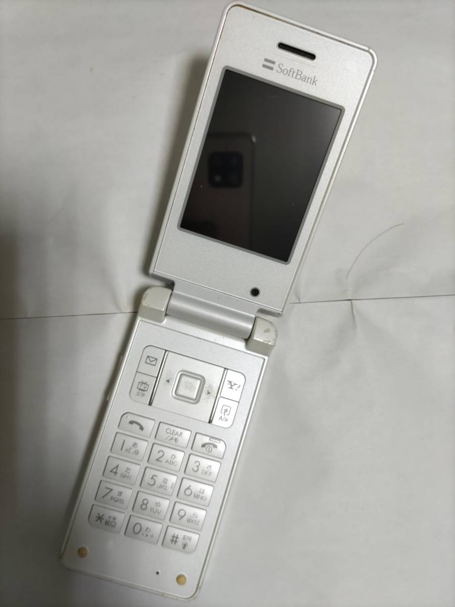 3G 携帯 ガラケー softbank ソフトバンク 白 740SC - 携帯電話本体