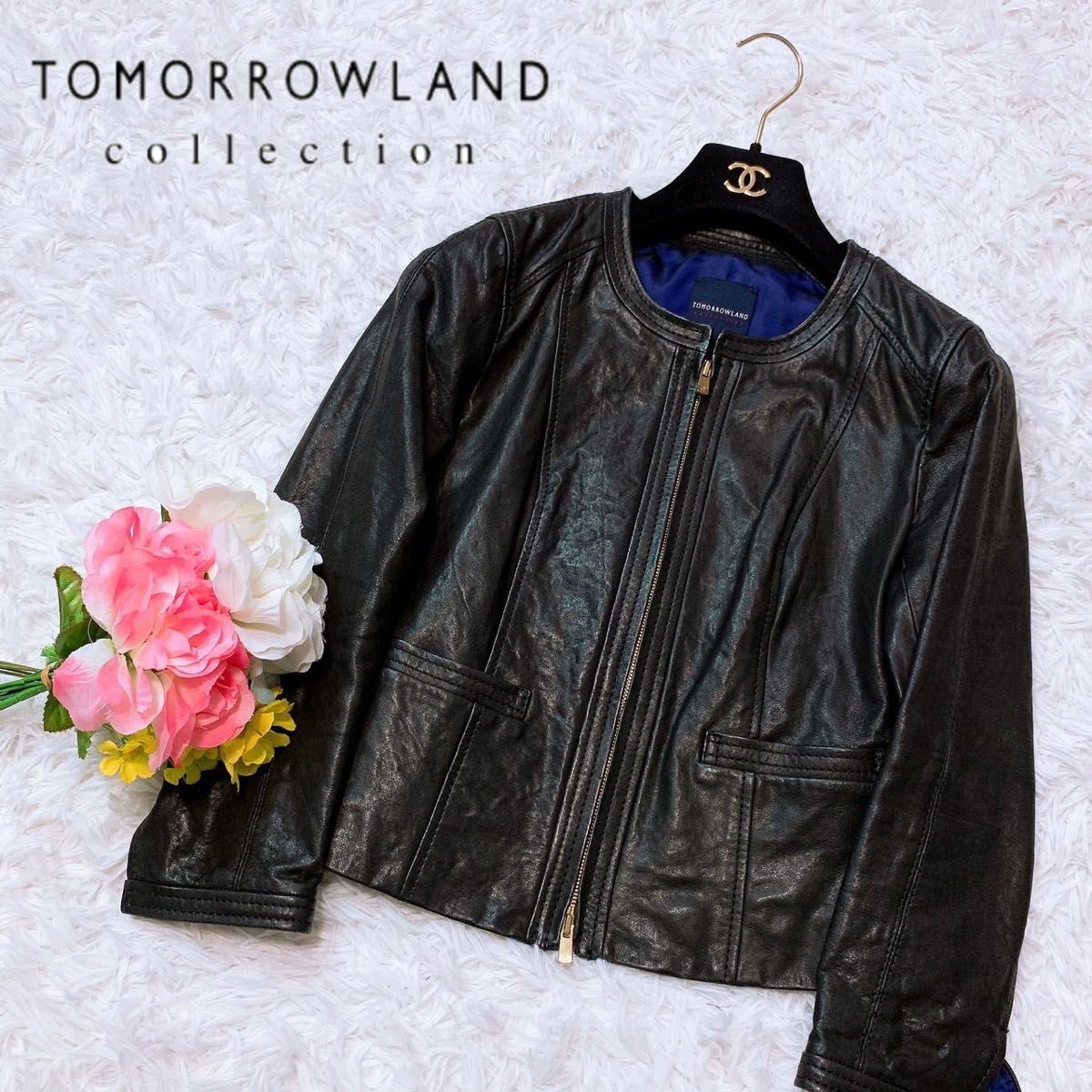 好評 TOMORROWLAND / トゥモローランド ラムレザー チェスターコート