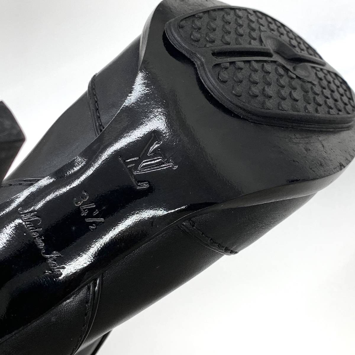 5917 ヴィトン レザー モノグラムフラワー ロングブーツ ブラック