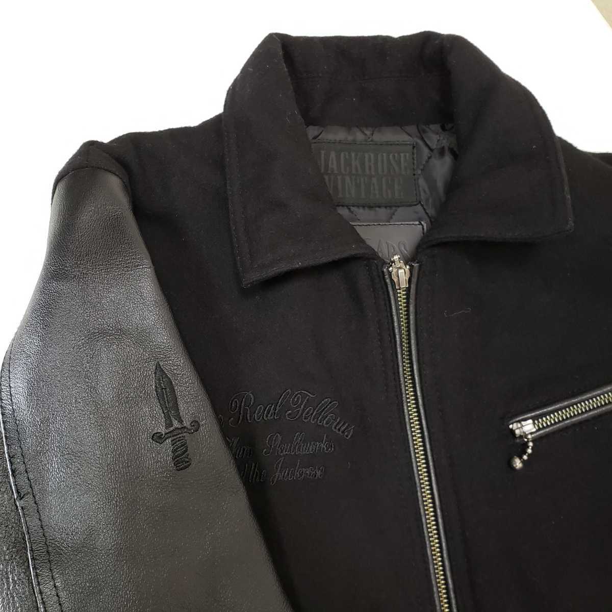 美品◆JACKROSE VINTAGE ジャックローズヴィンテージ×SKULLWORKS スカルワークス×COLLARSカラーズ ジャケット スタジャン(L)ブラック 黒