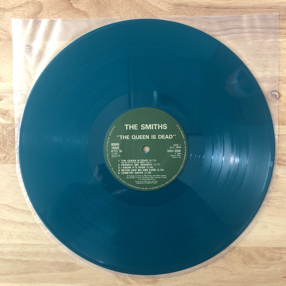 LP THE SMITHS/THE QUEEN IS DEAD[独オリジナル:初年度'86年PRESS:LTD.GREEN VINYL:インナー・スリーヴ付き:ROUGH TRADE RTD36]★MORRISSEY_画像6