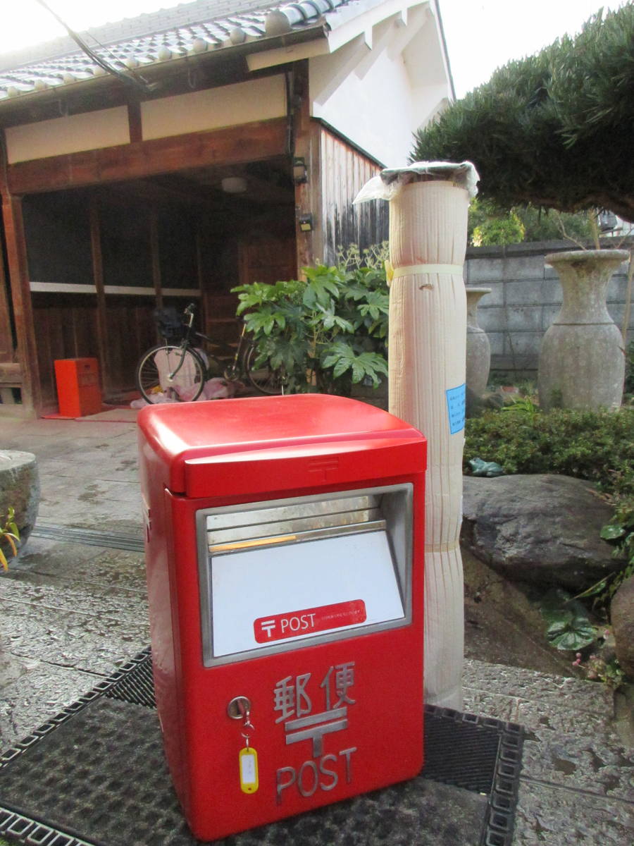 昭和レトロ 郵便ポスト 〒POST 赤ポスト アンティーク 高さ60cm - 雑貨