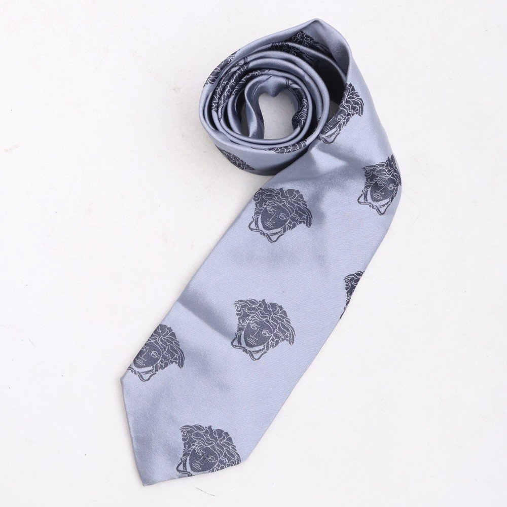 Versace Medusa логотип галстук F Sirew Blue Versace Medusa Logo Tie Versace