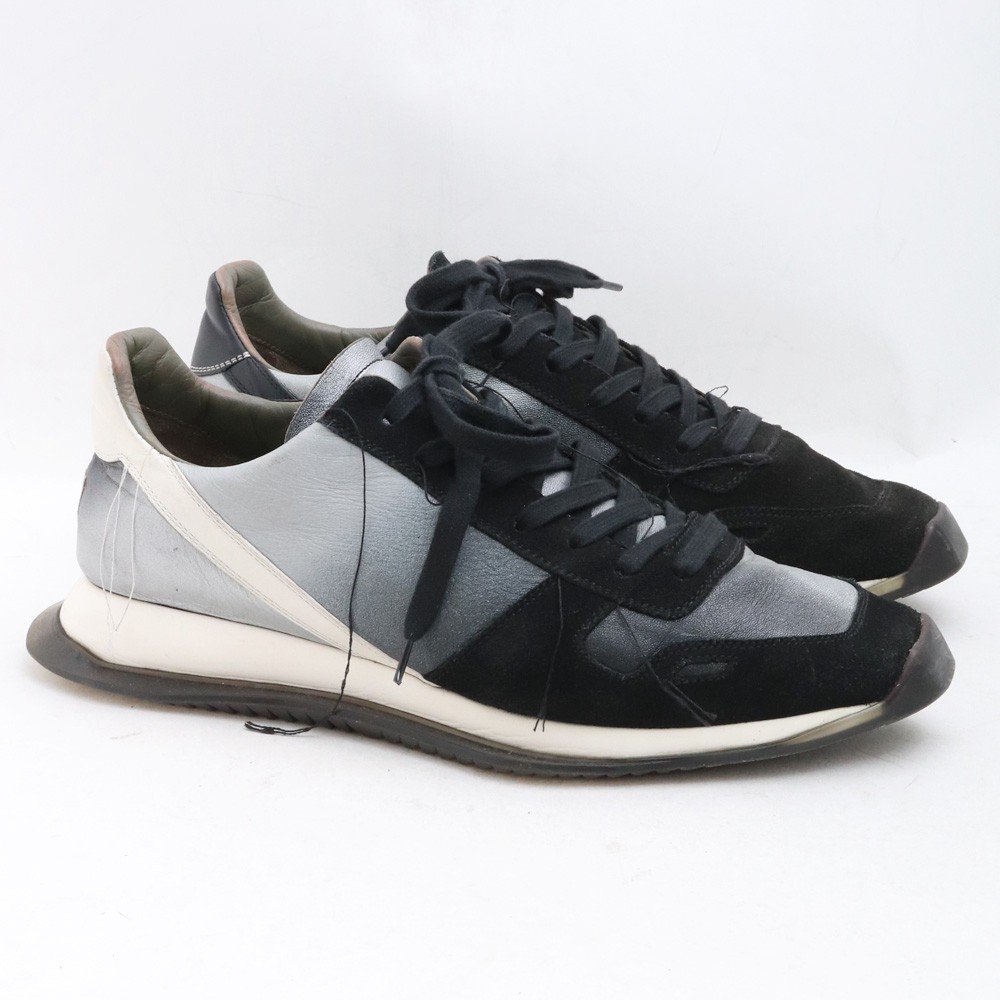 42 RICK OWENS NEW VINTAGE RUNNER LACE UP ブラック シルバー