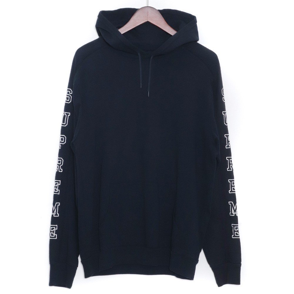 SUPREME 16AW Hooded Sleeve Stripe Top Mサイズ ネイビー