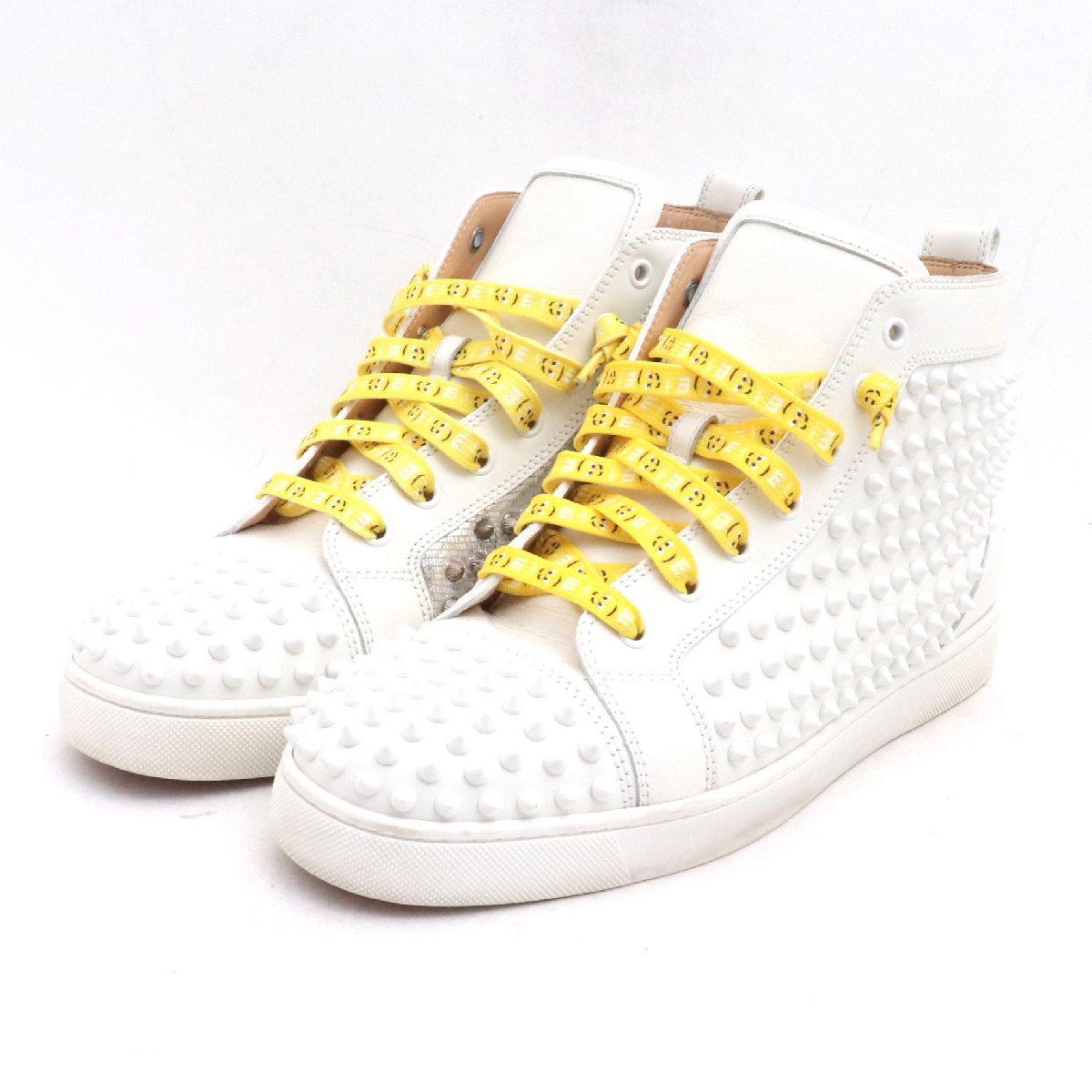 CHRISTIAN LOUBOUTIN YANG LOUIS FLAT CALF/LAMINATO DINO/SPIKES