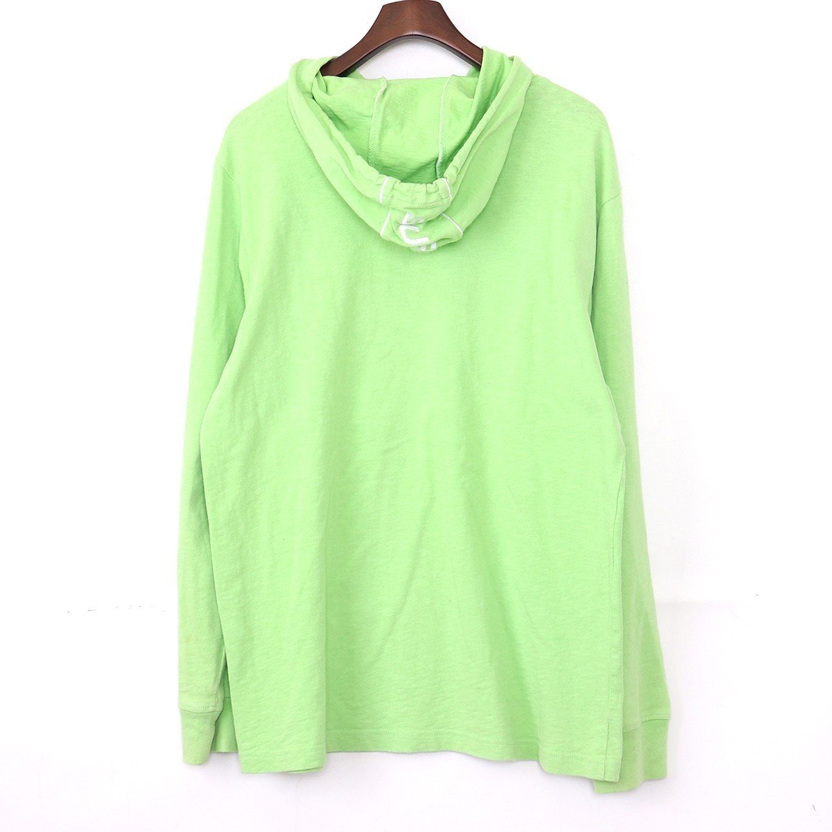 SUPREME 16SS HOODED STRIPE L/S TOP Lサイズ ライムグリーン シュプリーム パーカー lime greenの画像2