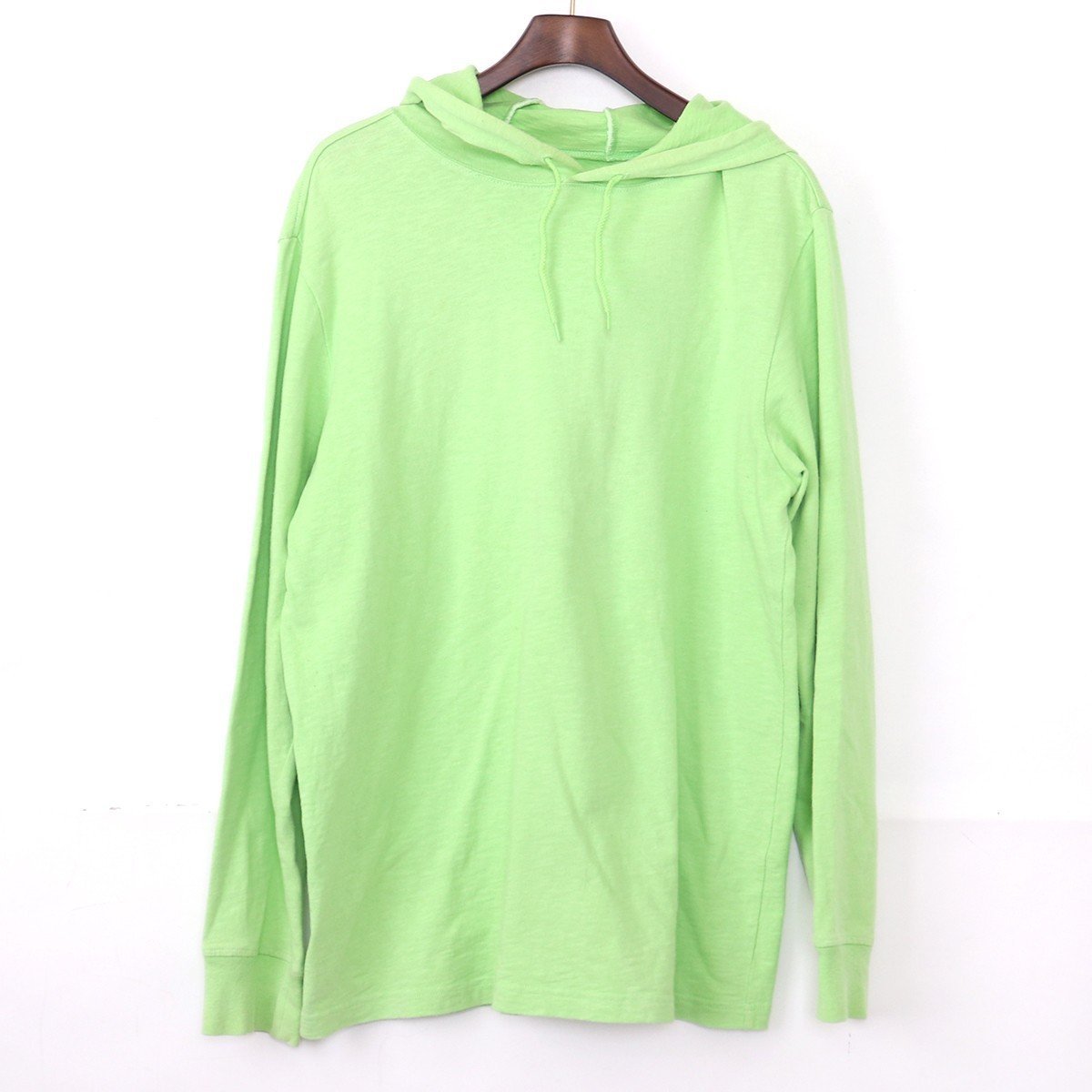 SUPREME 16SS HOODED STRIPE L/S TOP Lサイズ ライムグリーン シュプリーム パーカー lime green_画像1