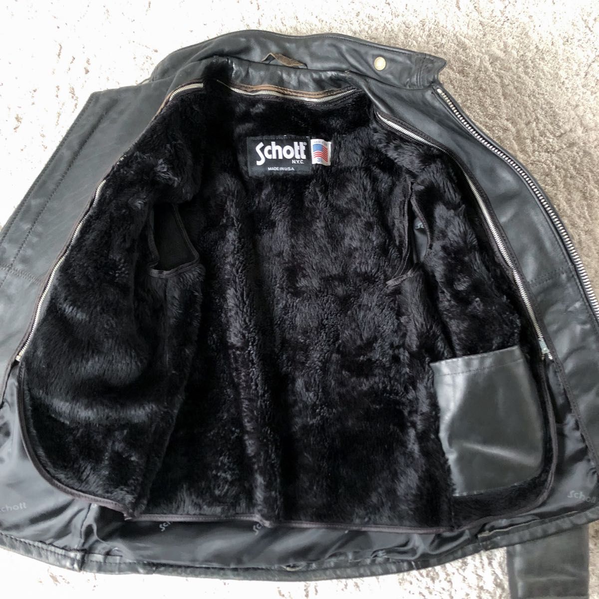 Schott ショット ライナー付シングルライダース レザージャケット 36