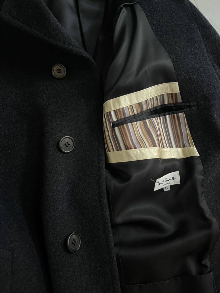 PaulSmithLONDON☆コート☆アンゴラ100%☆黒☆ポールスミス PaulSmithLONDON☆コート☆アンゴラ100%☆黒☆ポールスミス