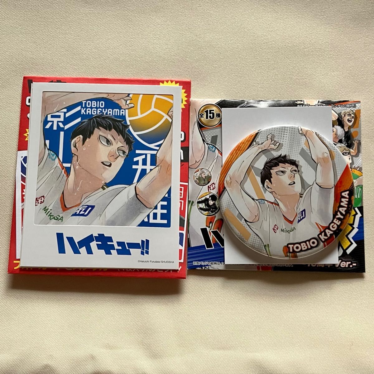ハイキュー フォトカードステッカー 缶バッジ 影山飛雄 セット