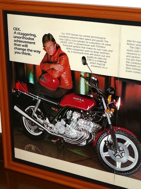 送料込み！ 1978年 USA 70s 洋書雑誌広告 額装品 Honda CBX1000 ホンダ (A3サイズ) / 検索用 ガレージ 店舗 看板 ディスプレイの画像2
