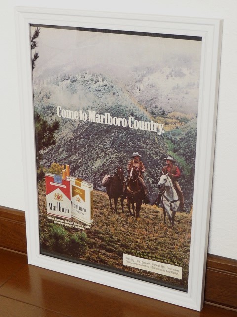 1978年 USA 洋書雑誌広告 額装品 Marlboro マルボロ (A4サイズ) / 検索用 マルボロマン 白馬 馬 店舗 ガレージ 看板 ディスプレイ 装飾_画像1