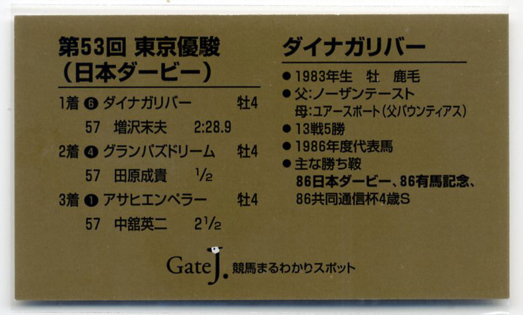 * не продается Dyna Gulliver no. 53 раз Tokyo super .( Япония Dubey ) одиночный . лошадь талон type карта JRA Gate J. название лошадь карта больше . конец мужчина фотография изображение скачки карта быстрое решение 