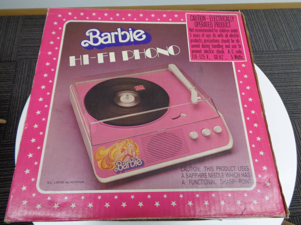 マニア向け Barbie HIFI PHONO バービー レコードプレイヤー 動作品 年代物の画像10
