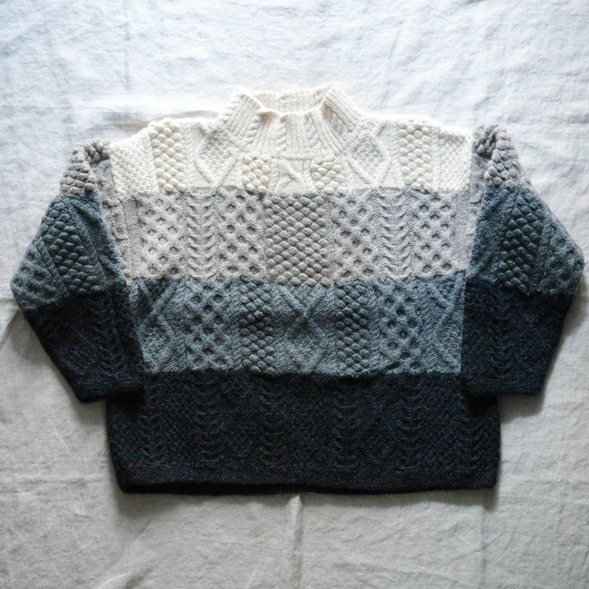 【最安値挑戦】 mock 4colors Vintage neck アランニット フィッシャーマン knit fisherman Mサイズ