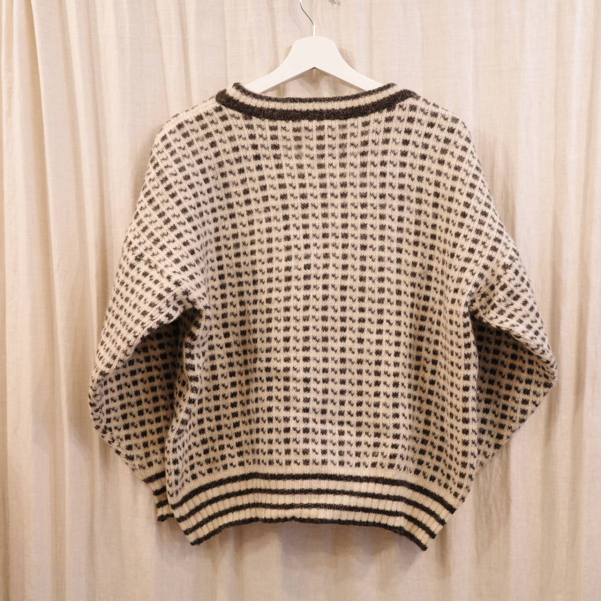 Nor wool full pattern knit MADE IN NORWAY S size ノルウェー製 総柄ニット セーター_画像5