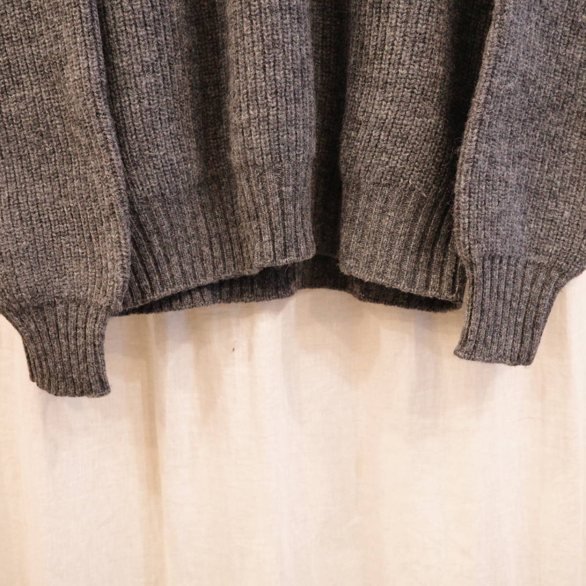 BARY low gauge solid wool knit MADE IN NEW ZEALAND XLsize ローゲージ ニット_画像3