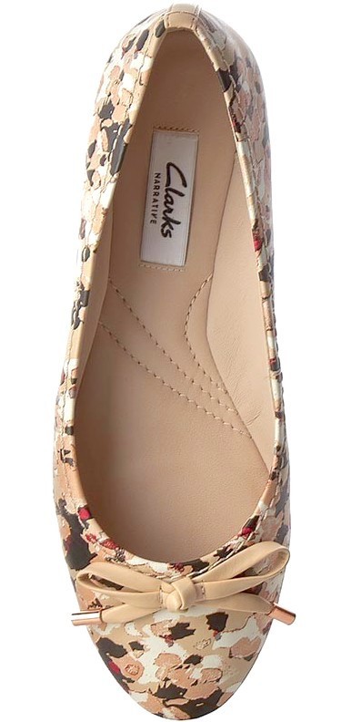 Clarks 26cm Flat ballet floral leather soft sole black dress heel Loafer boots sneakers pumps RRR68