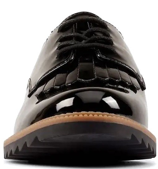  free shipping Clarks 26cm quilt fringe Loafer Flat pa tent enamel black black ballet leather sneakers pumps RRR15