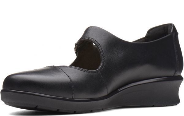 Clarks 25cm E Flat me Lee je-n Wedge black black leather leather strap Loafer sneakers slip-on shoes boots 948