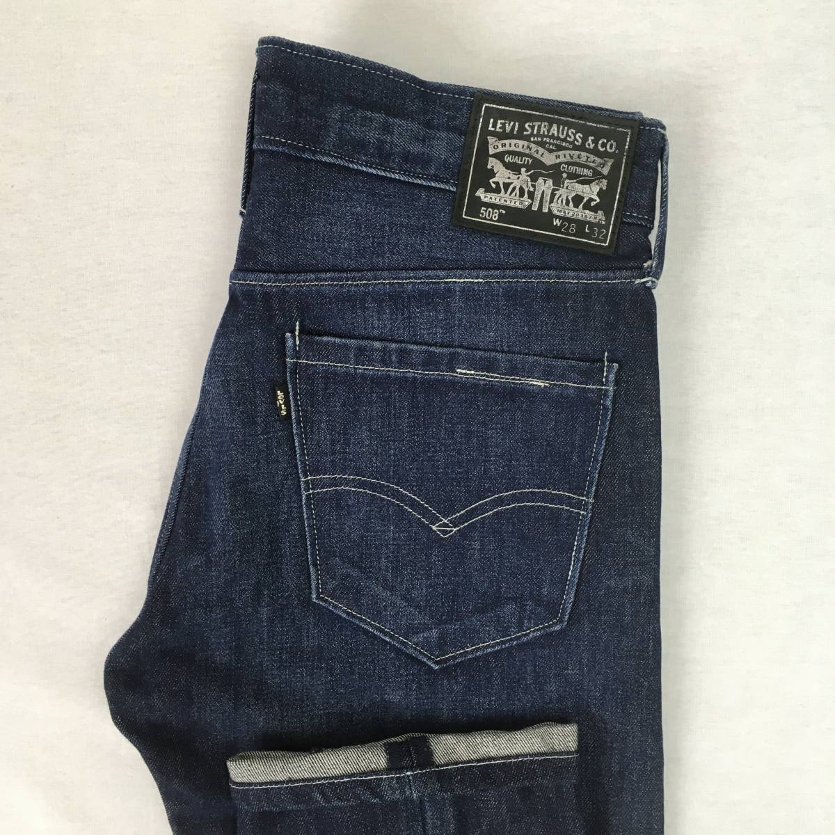 Levi's リーバイス 508 Red Tab Line1 39117-0001 黒パッチ 黒タブ W28 L32 レギュラーテーパード デニム ジップフライ ユーズド加工