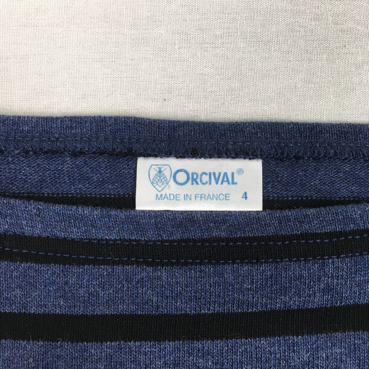 ORCIVAL オーシバル フランス製 コットンロード バスクシャツ 長袖 サイズ4 ブルー/ブラック ボーダー カットソー_画像4